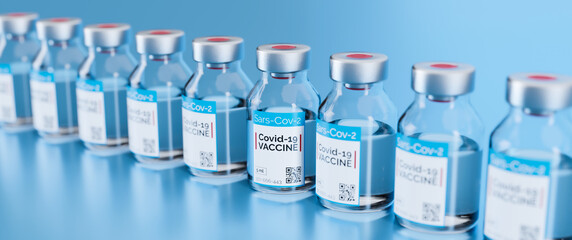 Corona Impfstoff Flasche gegen Sars-Cov-2 oder Covid-19