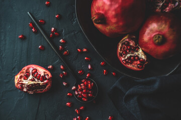 Organic pomegranate fruits