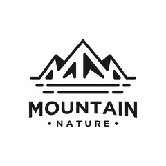 High mountain scenery logo design, premium vector graphics