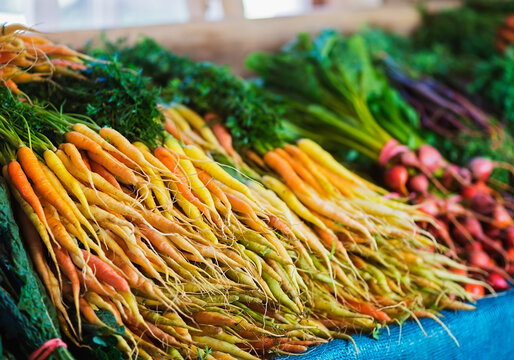 Market stall with organic vegetables