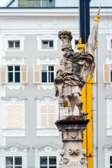Florian fountain or Florianibrunnen (1734) on Alten Markt, Salzburg, Austria