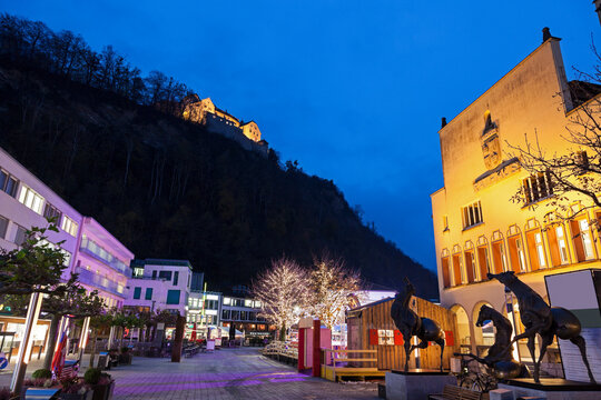 Town Hall and Vaduz Castle