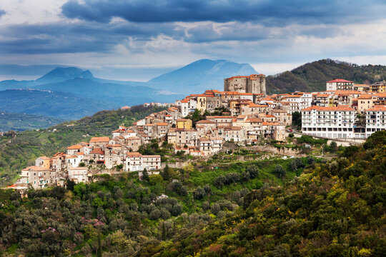 Townscape in mountainous landscape