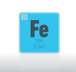 Iron periodic table single element. 
