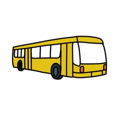 bus doodle vector icon, vector color illustration