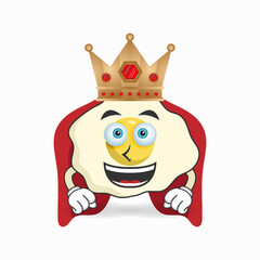 The Egg mascot character becomes a king. vector illustration
