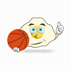 The Egg mascot character becomes a Egg2 player. vector illustration