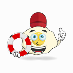 The Egg mascot character becomes a lifeguard. vector illustration