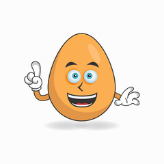 Egg mascot character with smile expression. vector illustration