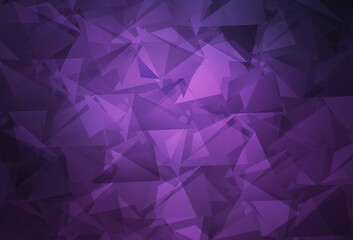 Fototapeta premium Dark Purple vector gradient triangles template.