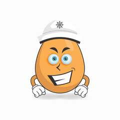 The Egg mascot character becomes a captain. vector illustration