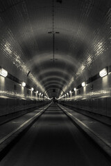 historic old tunnel under the river elbe in hamburg