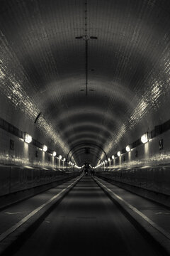 historic old tunnel under the river elbe in hamburg © Sebastian
