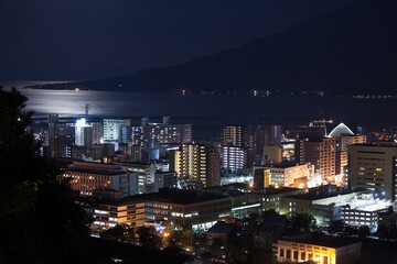 Fototapeta na wymiar 城山展望所から見る鹿児島市の夜景