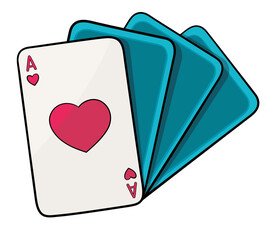 Cartoon Playing Cards. Ace Of Hearts