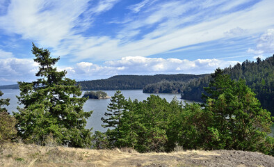 View from above Deception Pass, Washington, USA
