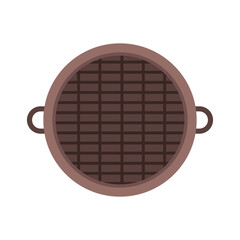 top view of a grill on white background