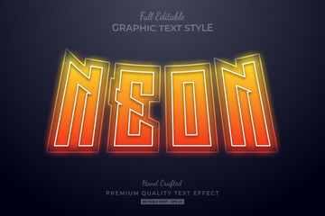 Neon Gradient Orange Editable Text Effect Font Style