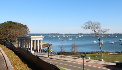 Cole's Hills overlooking the place where the  Plymouth colony landed.