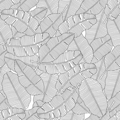 Banana leaf seamless pattern design. Banana leaf background. Banana leaf vector illustration.