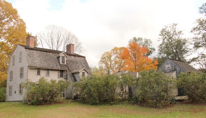 Obraz premium The brick house in Minute Man National Historical Park.