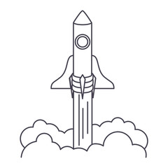 spaceship launch icon in a white background