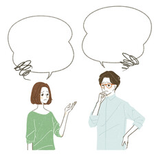 会話をしている男女