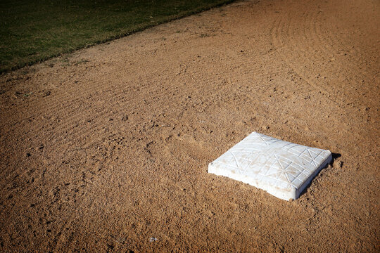 Baseball bag on dirt infield
