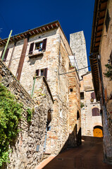 Medieval tower in San Gimignano, UNESCO world heritage in Tuscany, Italy