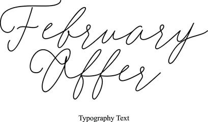 February Offer Typography Text For Sale Banners Flyers and Templates
