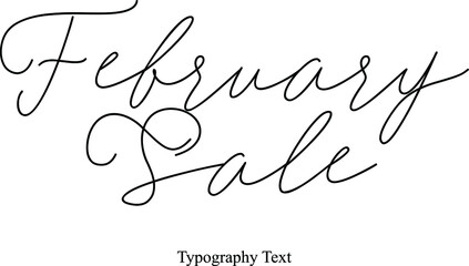 February Sale Typography Text For Sale Banners Flyers and Templates