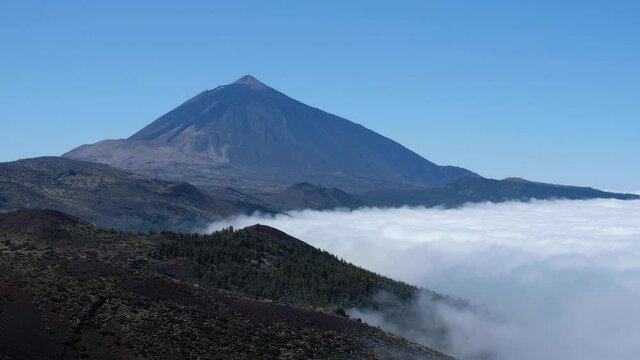 Pico del Teide, Mountain landscape above the clouds in Tenerife, Canary Islands