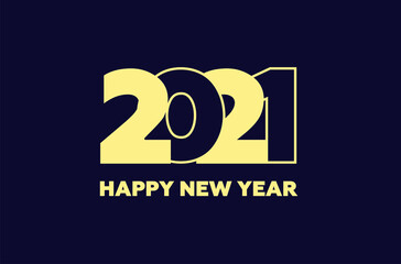 Happy New Year 2021. Black paper numbers with sequins Happy New year banner with 2021 numbers dark vector holiday illustration.