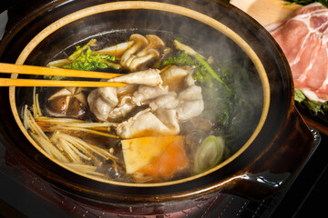 高級豚肉しゃぶしゃぶ  Shabu-shabu japanese food