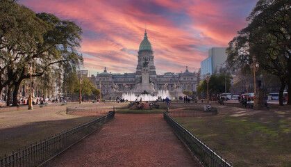 National Congressional Plaza, ein öffentlicher Park gegenüber dem argentinischen Kongress in Buenos Aires.