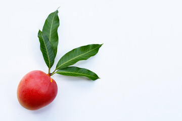 Obraz premium Tropical fruit, Mango on white background.