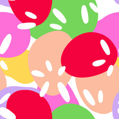 Bright Scribble Spring Vector Seamless Pattern. 