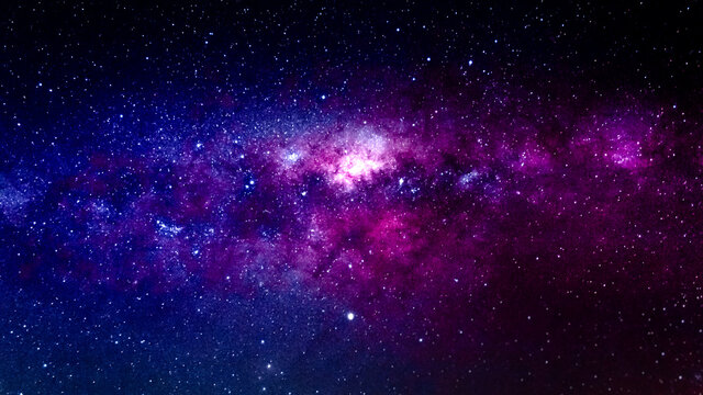 Astrophotography of visible Milky Way galaxy. Stars, space, nebula and stardust at a starry night sky of Brazil