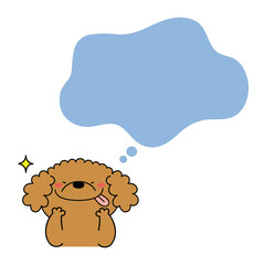 ご馳走を想像して喜ぶプードル犬