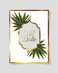 invitation letter with leaf decoration