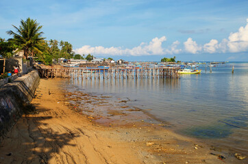 Tanjung Binga or the Fisherman's Village in Belitung Island, Indonesia.