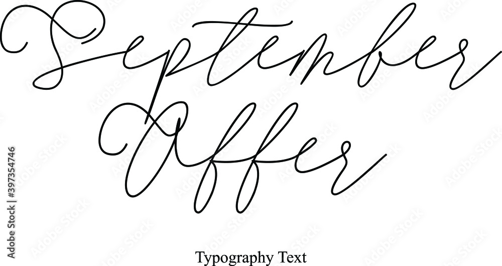 Fototapete september offer cursive typography typescript for sale banners flyers and templates