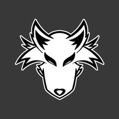 Wolf Fox Mascot Logo illustration. for Clothes, Sticker, Merchandise, Print.