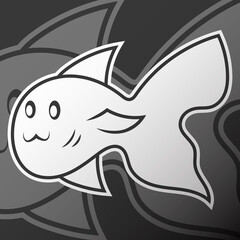 Fish Doodle Drawing Comic Cartoon Mascot Logo Icon. Esport, Team, Game, Asset, Sticker, Print.