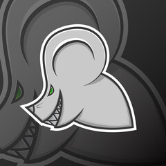 Mouse Evil Head. Logo Mascot Cartoon. Esport, Team, Game, Asset, Sticker, Print.