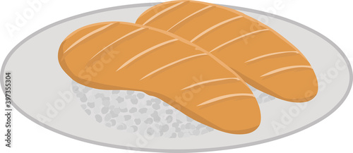 鮭のお寿司のイラスト Wall Mural Wallpaper Murals Foolchico