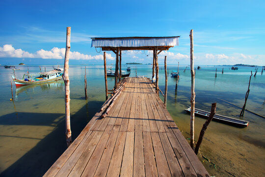 Tanjung Binga or the Fisherman's Village in Belitung Island, Indonesia.