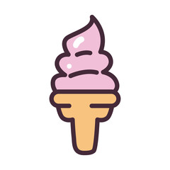 ice cream soft serve line and fill style icon vector design