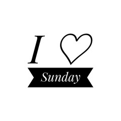 ''I love Sunday'' Lettering