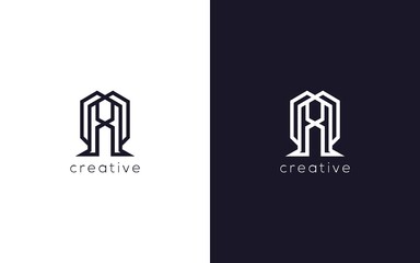 Letter A logo design, monogram logotype with solid symbol, vector based icon template.